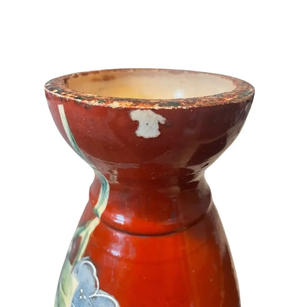 Japan RARE Ceramic Enamel Cloisonne Floral Grand Vase Metallic‎ Gold